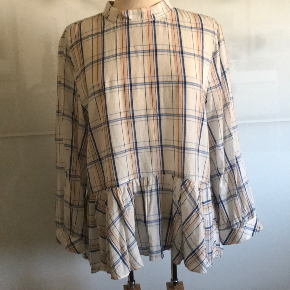Anthropologie plaid Maeve blouse, size 12